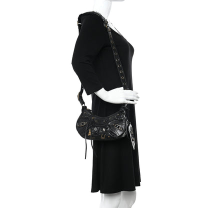 Balenciaga Agneau Arena Pin Embellished Le Cagole Shoulder Bag XS Black 2 of 10