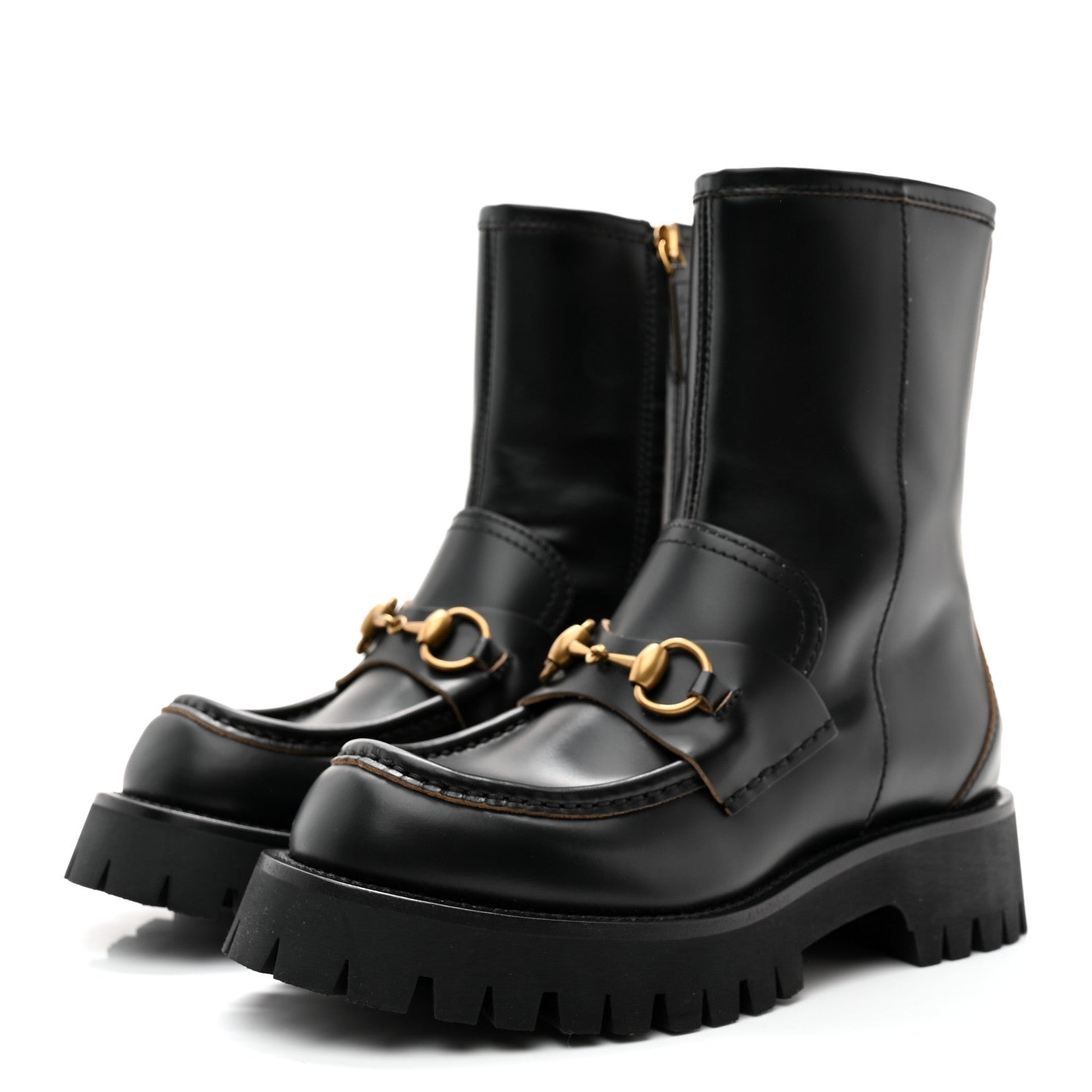 Gucci Cordovan Lux Womens Harald Horsebit 25mm Platform Boots 36 Black 3 of 12