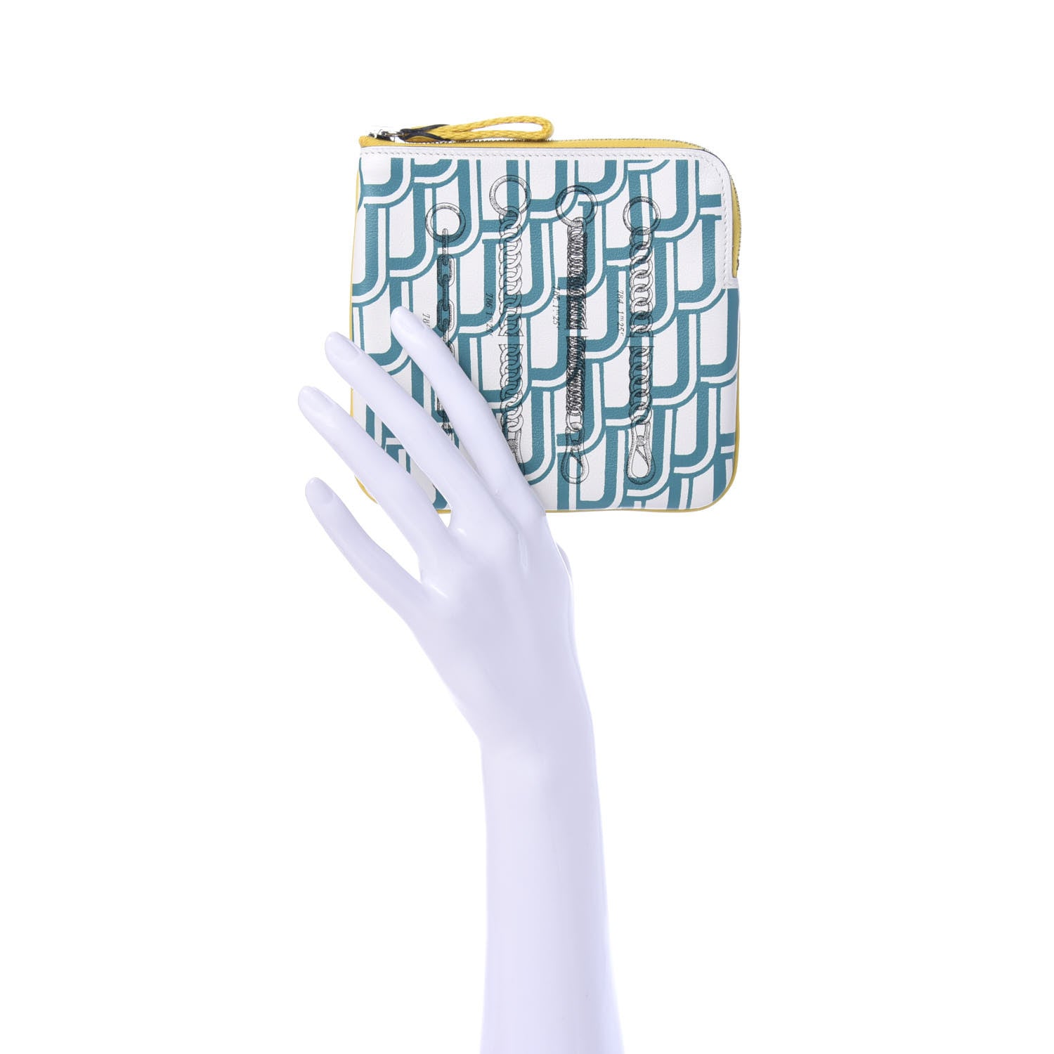 Hermes Veau Swift Carre Trousse Pocket Vert Verone Bleu Du Nord 2 of 7