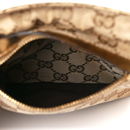 Gucci GG Monogram Web Double Pocket Belt Bag Gold Pink 7 of 17