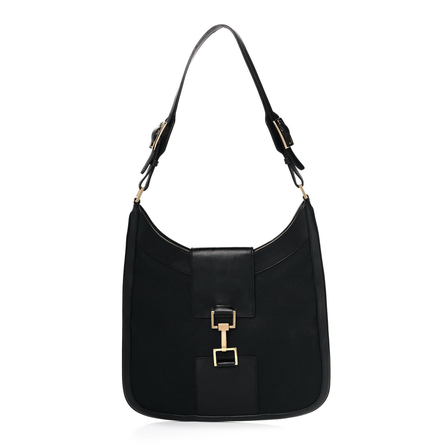 Gucci Canvas Calfskin Jackie O Hobo Black 1 of 10