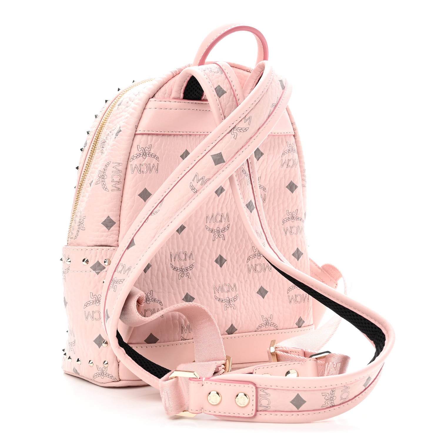 MCM Visetos Outline Stud Mini Stark Backpack Soft Pink 2 of 8