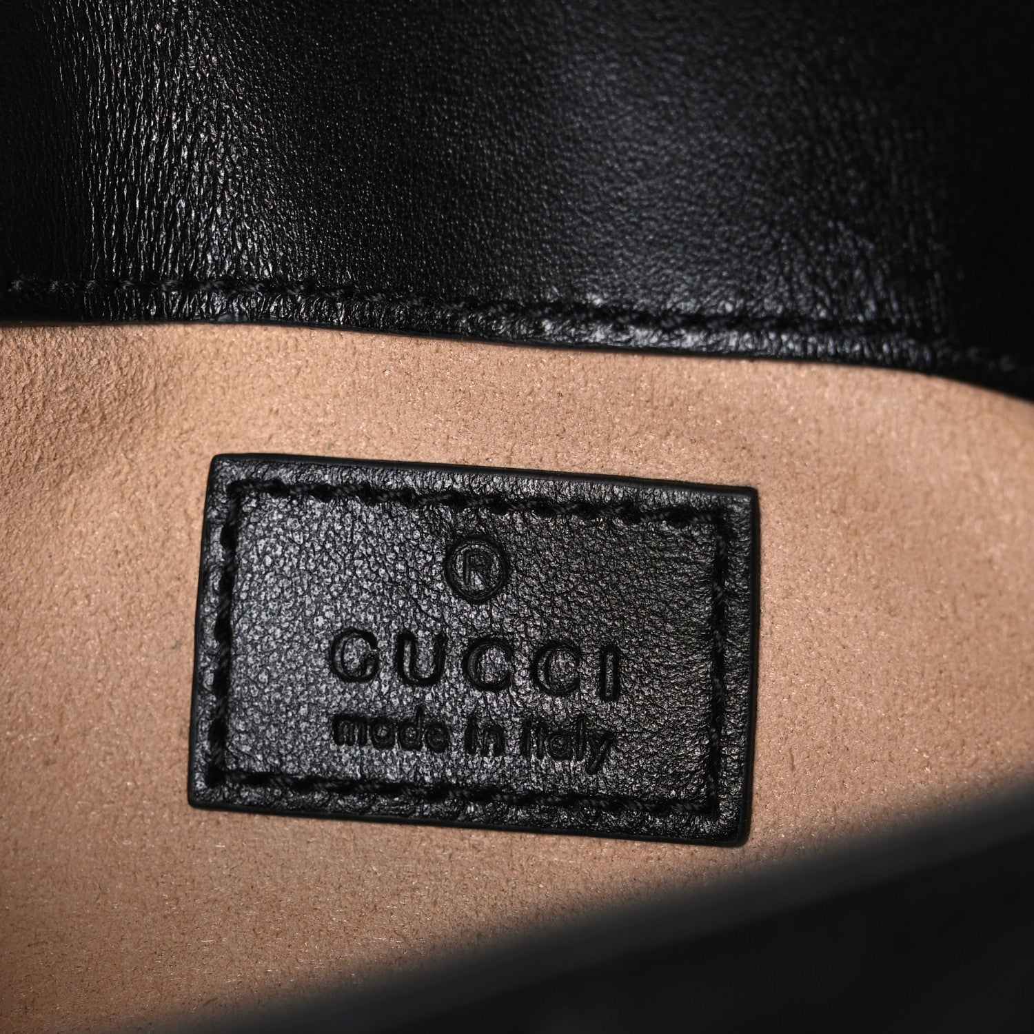 Gucci Calfskin Matelasse Studded Super Mini GG Marmont Shoulder Bag Black 6 of 10