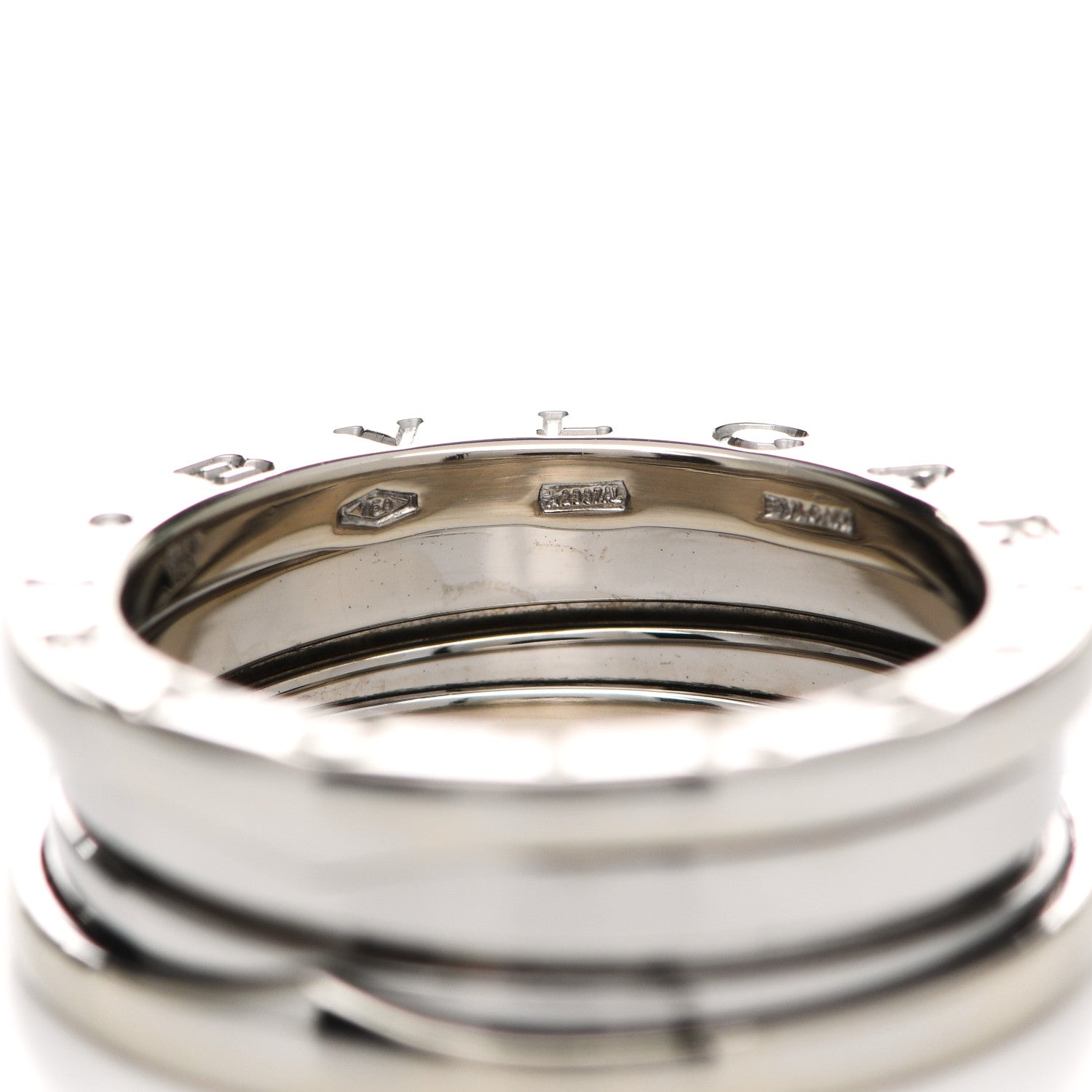 Bulgari 18K White Gold B.Zero1 Three-Band Ring 55 7.25 5 of 5
