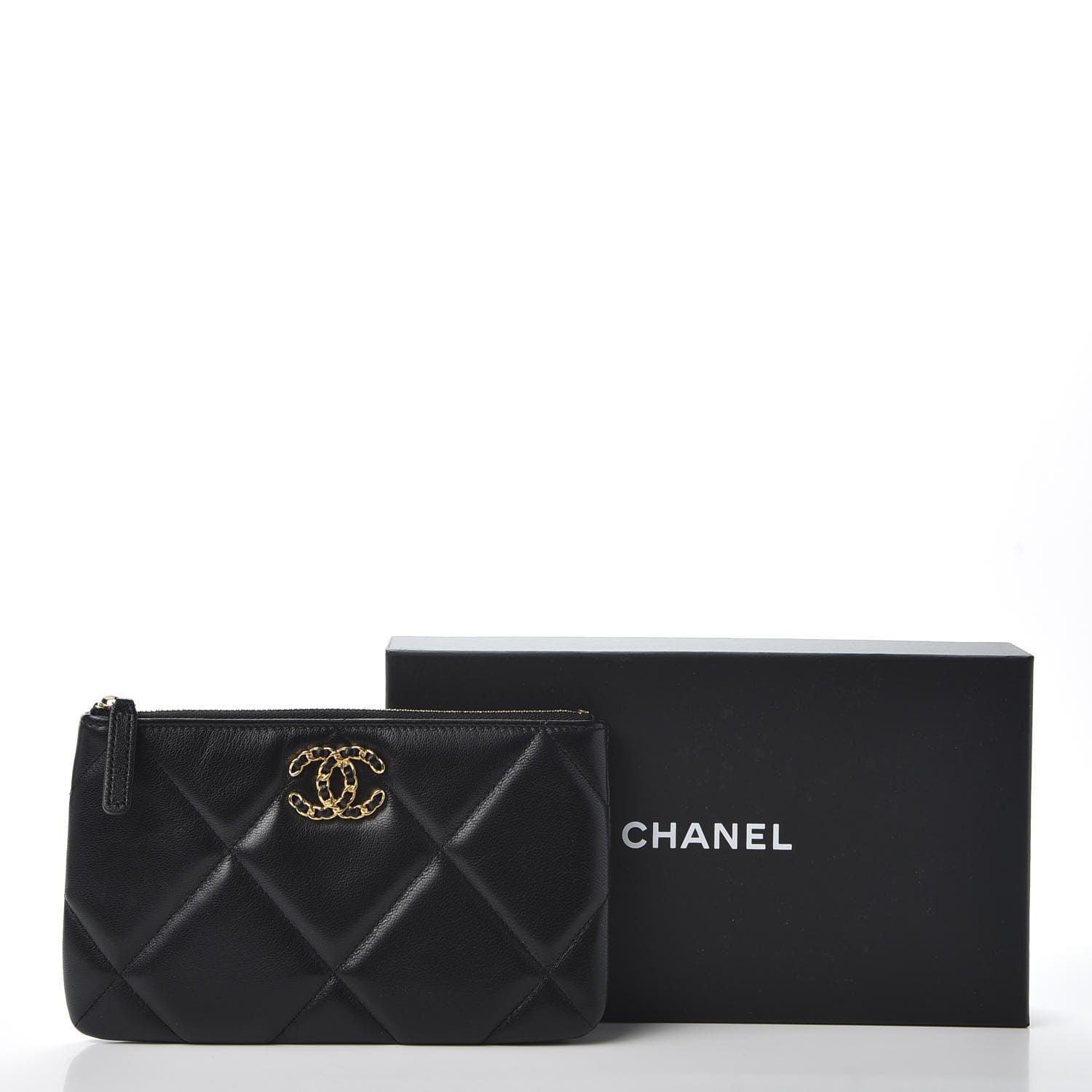 Chanel Goatskin Quilted 19 Cosmetic Case Black 9 of 9