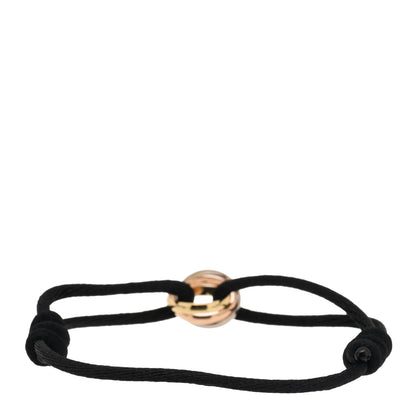 Cartier 18K Pink Yellow White Gold Trinity Adjustable Cord Bracelet Black 2 of 4