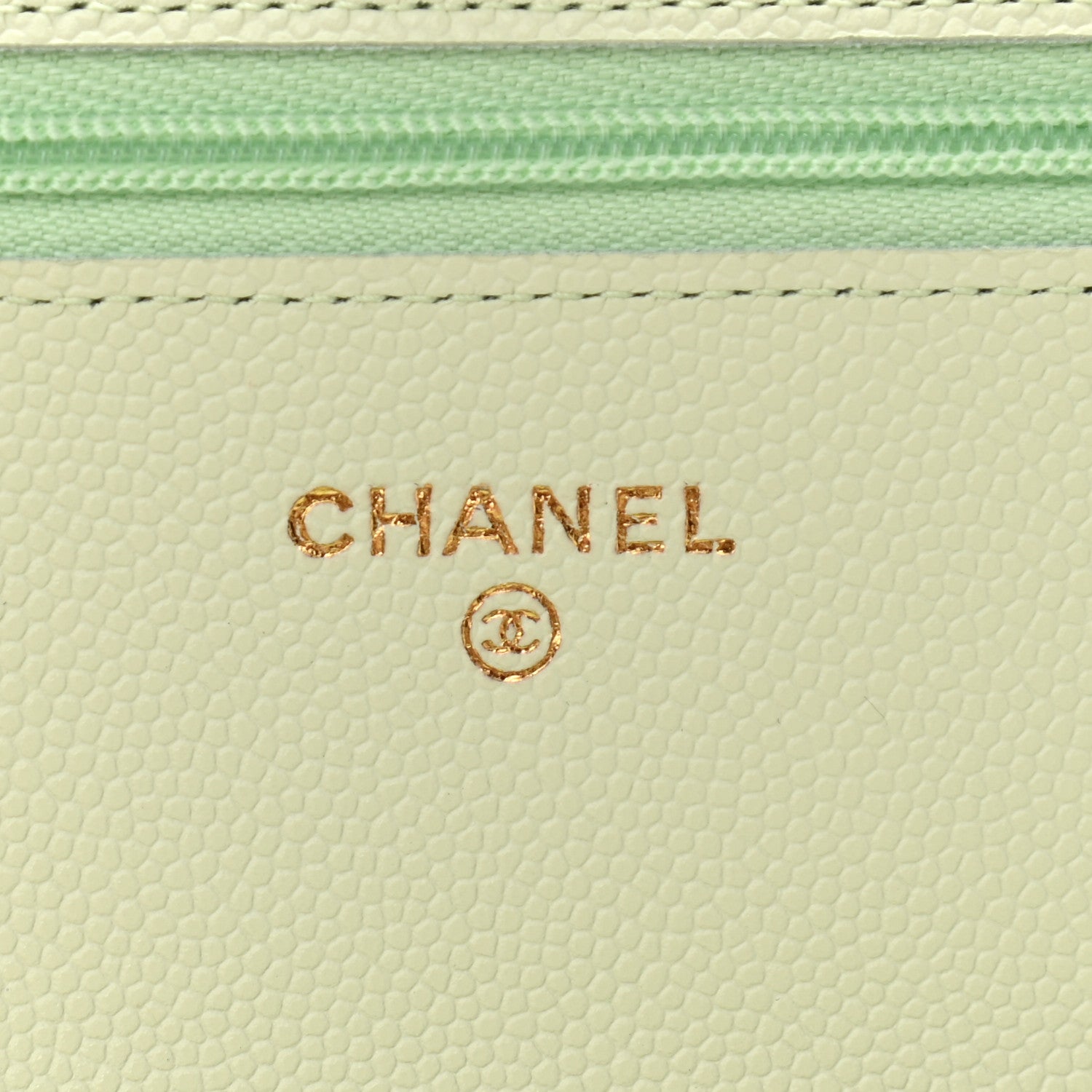 Chanel Caviar Quilted Wallet On Chain WOC Light Green 6 of 12