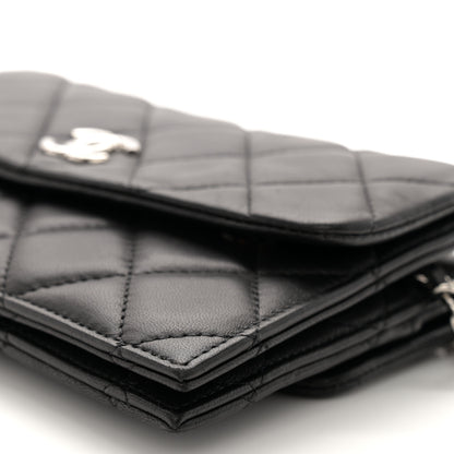 Chanel Lambskin Quilted Double Sided Wallet On Chain WOC Black 12 of 14