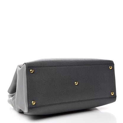 Fendi Vitello Elite Flamingo Regular 2Jours Tote Grigio Grigio Chiaro 4 of 19