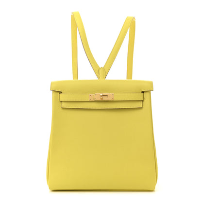 Hermes Evercolor Kelly Ado Backpack Lime 1 of 11