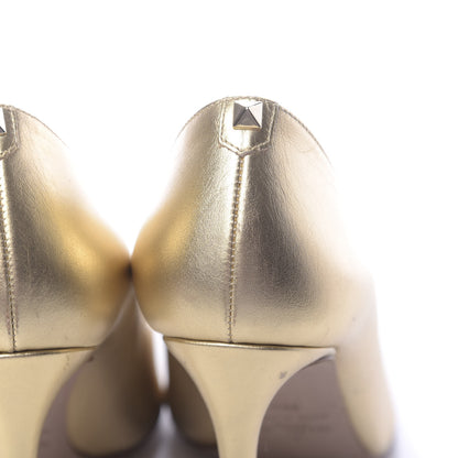 Valentino Garavani Metallic Nappa Rockstud New Plain 100mm Pumps 39.5 Gold 13 of 16