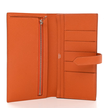 Hermes Epsom Bearn Gusset Wallet Orange 5 of 8