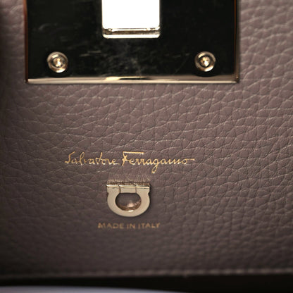 Salvatore Ferragamo Hammered Calfskin Medium Studio Bag Caraway Seed 9 of 9