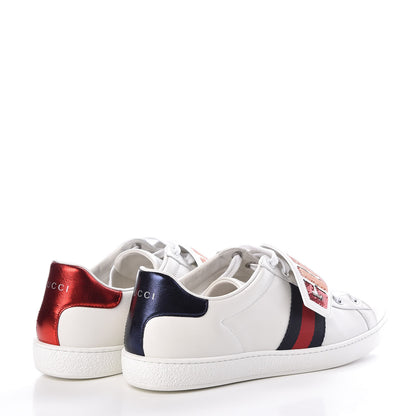 Gucci Calfskin Sequins Web Game Logo Womens Ace Sneakers 39.5 White 4 of 8
