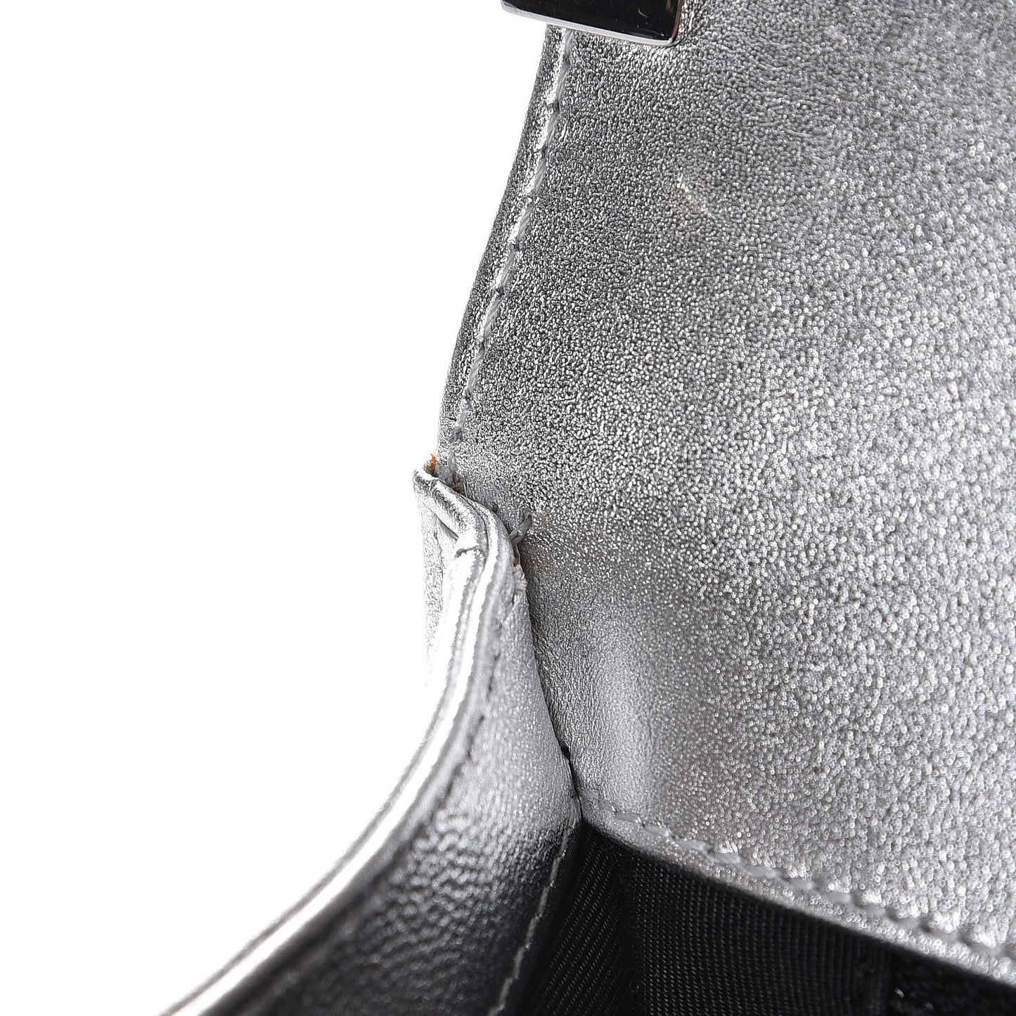 Metallic Patent Quilted New Medium Boy Flap Silver