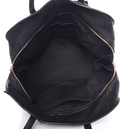 Alexander McQueen Pebbled Calfskin Large Skull Padlock Zip Around Tote Black 5 of 13