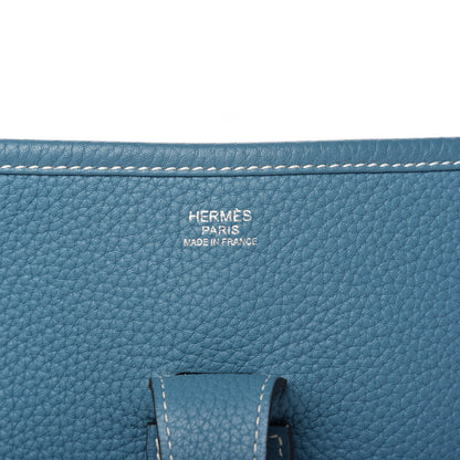 Hermes Taurillon Clemence Evelyne III GM Blue Jean 8 of 9