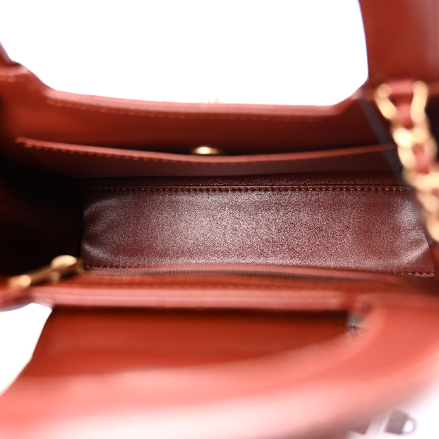 Chanel Shiny Aged Calfskin Quilted Nano Kelly Shopper Brown 5 of 11