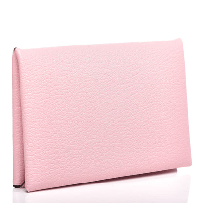 Hermes Chevre Mysore Calvi Card Case Rose Sakura 3 of 8