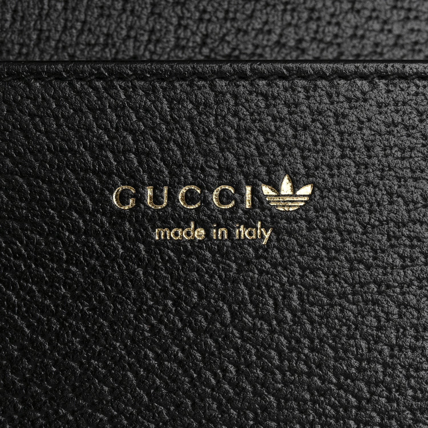 Gucci X ADIDAS Monogram Textured Dollar Calfskin Trefoil Embossed Wallet On Chain Blue 6 of 11