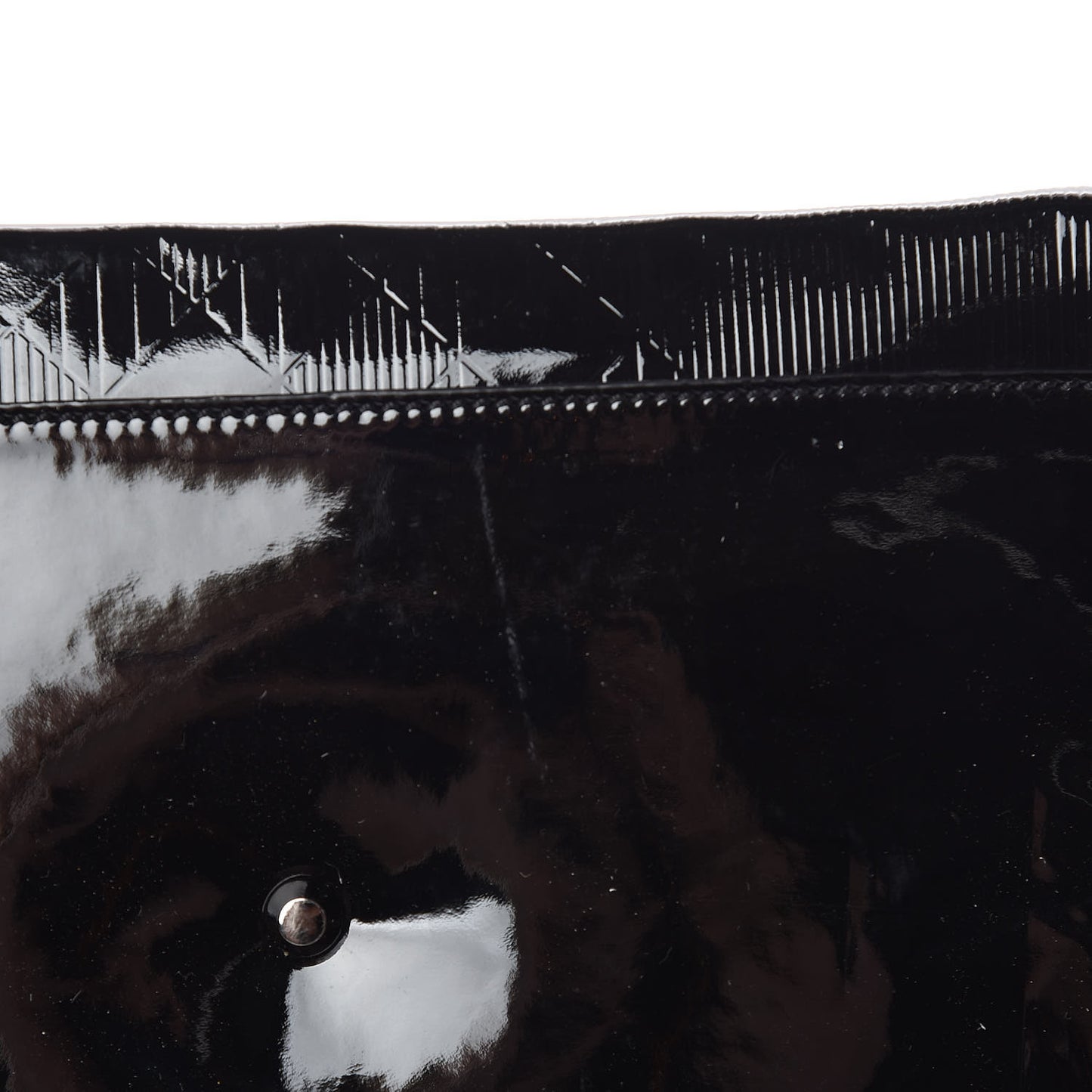 Patent Check Embossed Small Bilmore Tote Black