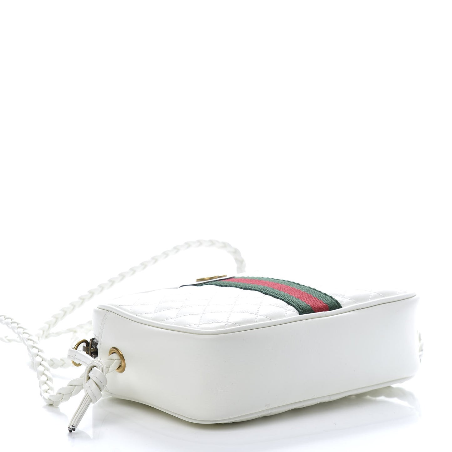 Calfskin Web Trapuntata Mini Shoulder Bag Off White