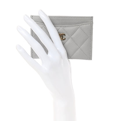 Chanel Caviar Quilted Card Holder Grey 2 of 9