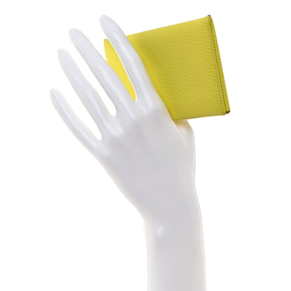 Hermes Chevre Mysore Calvi Card Case Lime 2 of 8