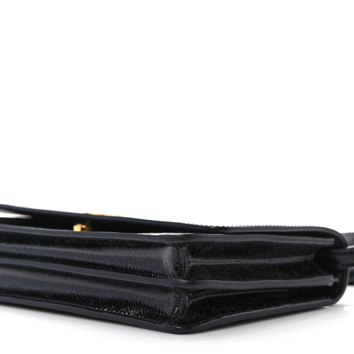 Saffiano Vernice Mini Crossbody Wallet Black