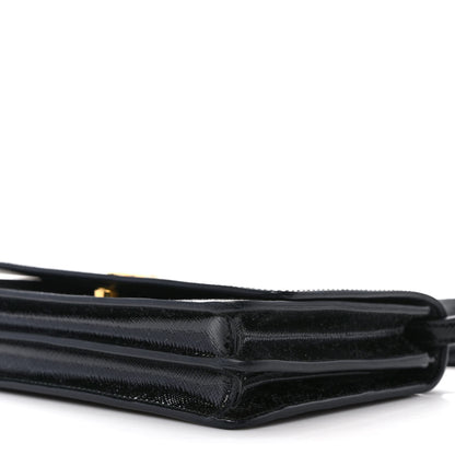 Prada Saffiano Vernice Mini Crossbody Wallet Black 7 of 10