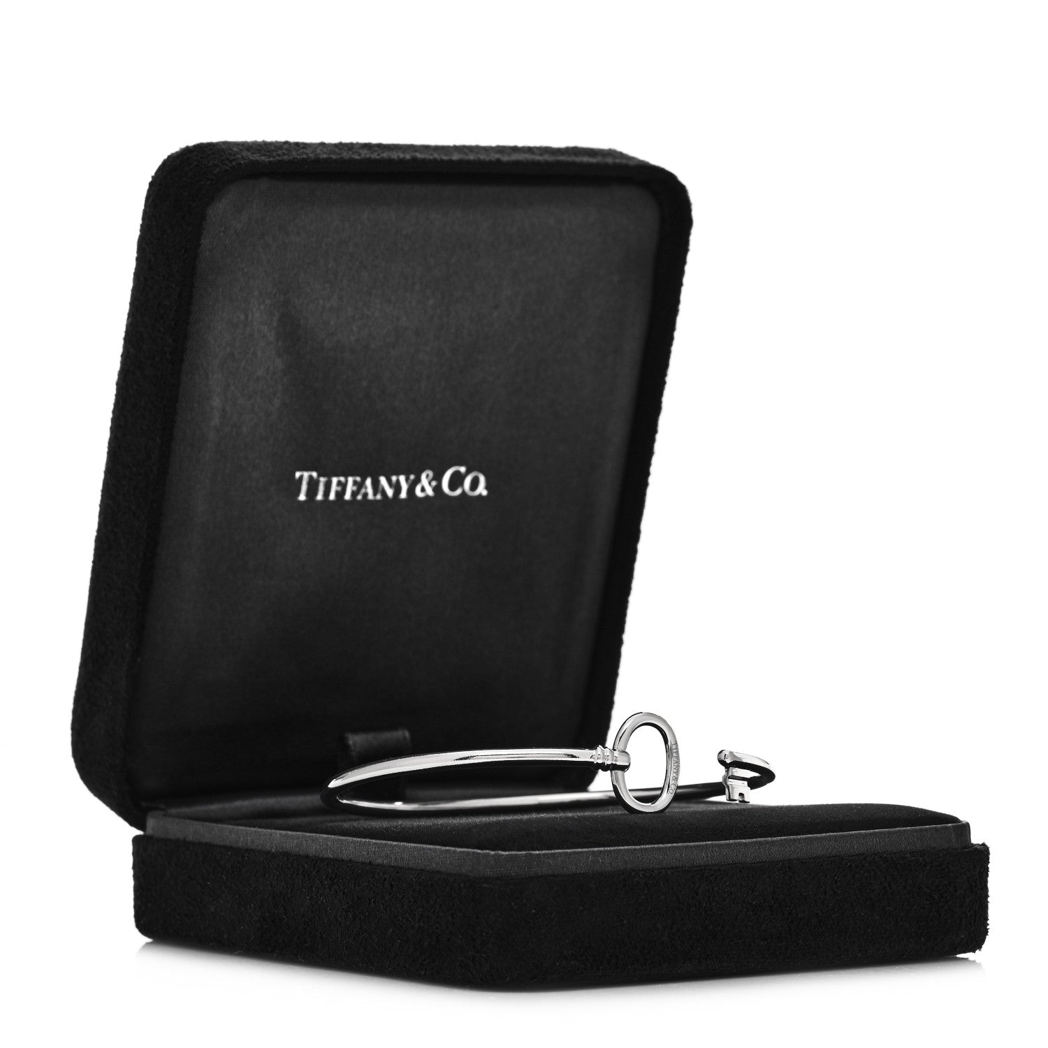 Tiffany 18K White Gold Keys Wire Bracelet 4 of 4