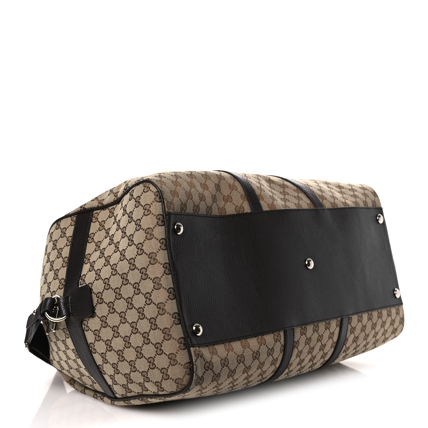 Gucci Monogram Dollar Calfskin Large Boston Duffle Bag Beige Ebony Testa di Moro Marrone Scuro 3 of 14