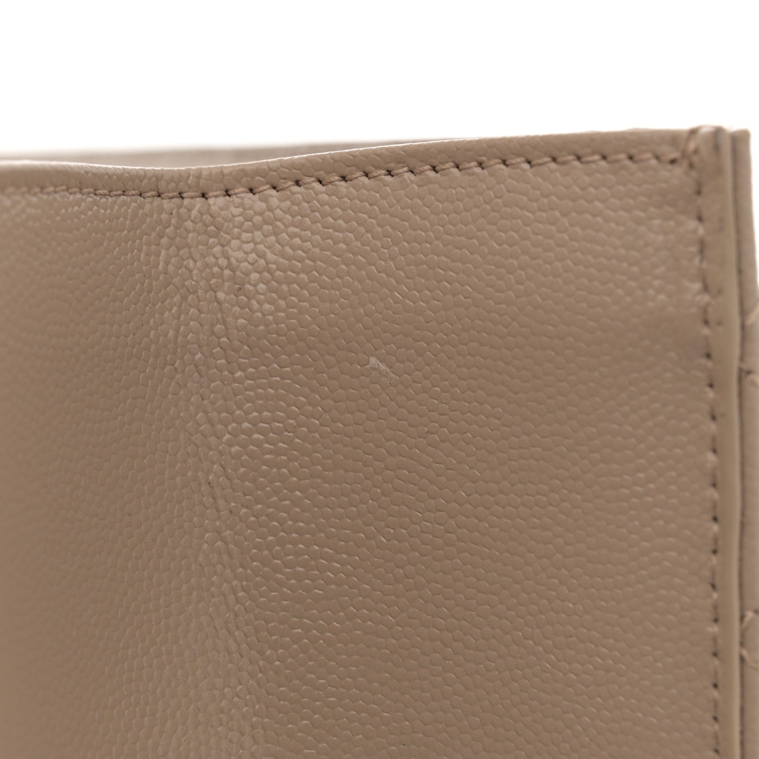 Saint Laurent Grain De Poudre Mixed Matelasse Large Triquilt Monogram Satchel Dark Beige 11 of 13