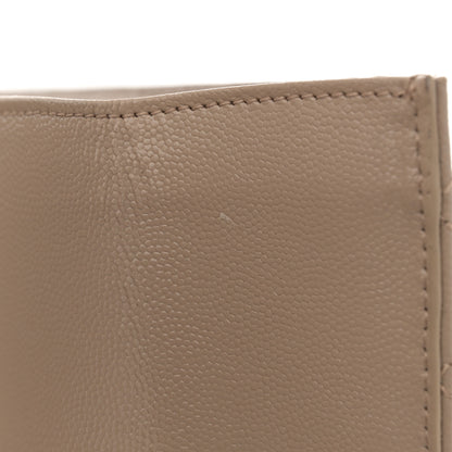Saint Laurent Grain De Poudre Mixed Matelasse Large Triquilt Monogram Satchel Dark Beige 11 of 13