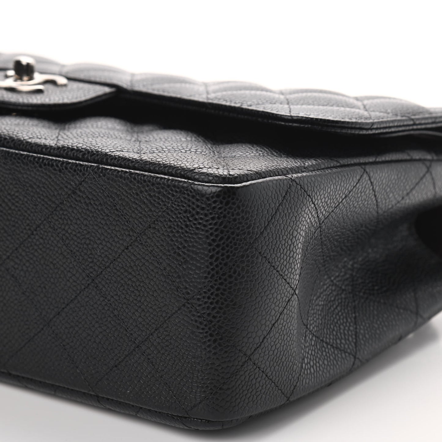 Caviar Quilted Jumbo Double Flap Black