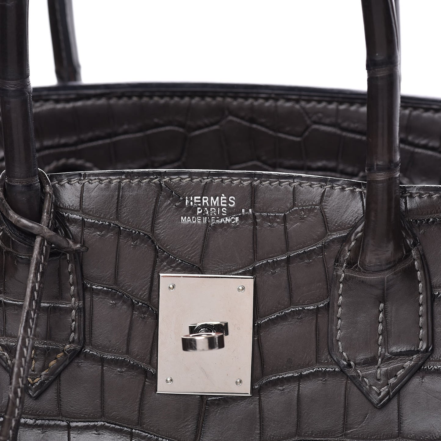 Matte Niloticus Crocodile Birkin 30 Gris Elephant
