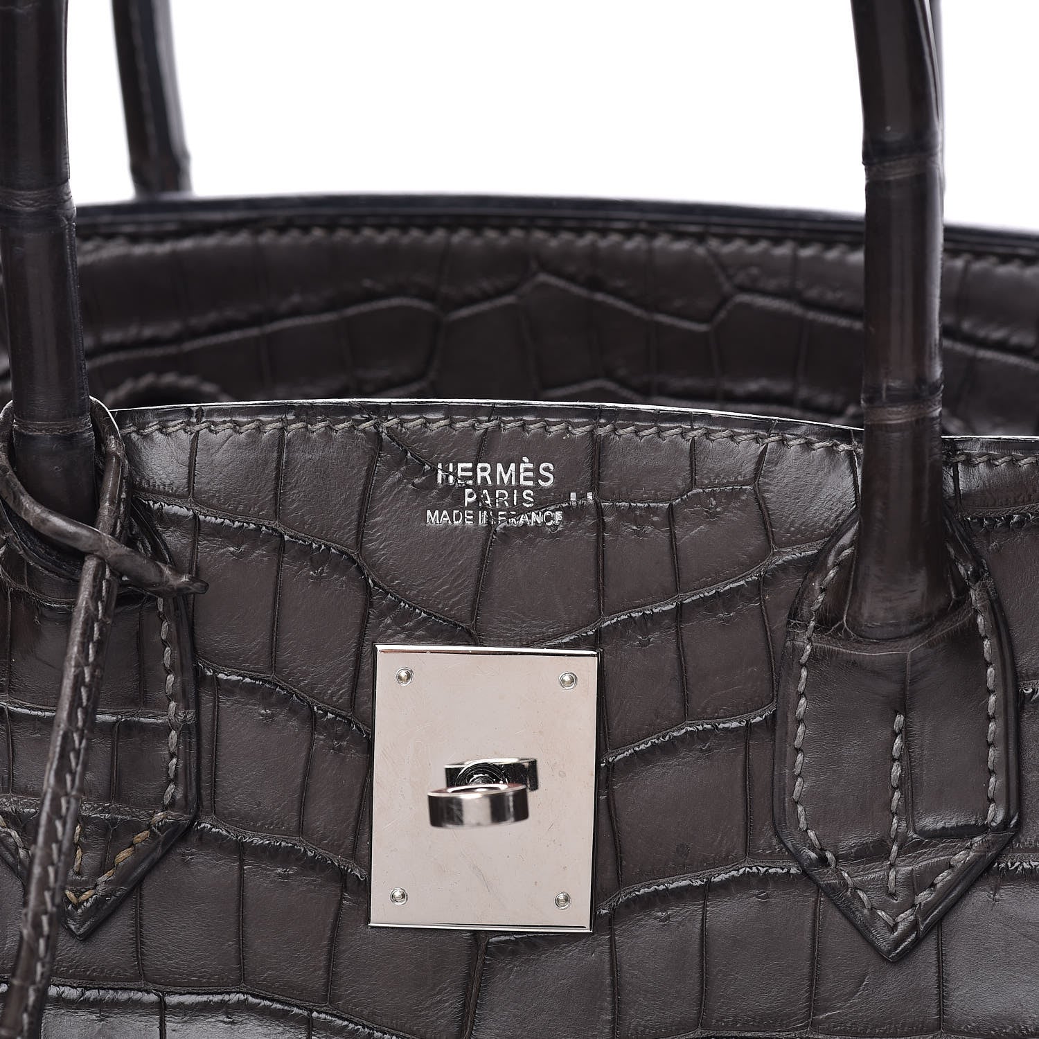 Hermes Matte Niloticus Crocodile Birkin 30 Gris Elephant 10 of 45