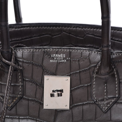 Hermes Matte Niloticus Crocodile Birkin 30 Gris Elephant 10 of 45