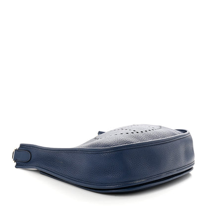 Hermes Taurillon Clemence Evelyne III PM Bleu De Malte 4 of 12