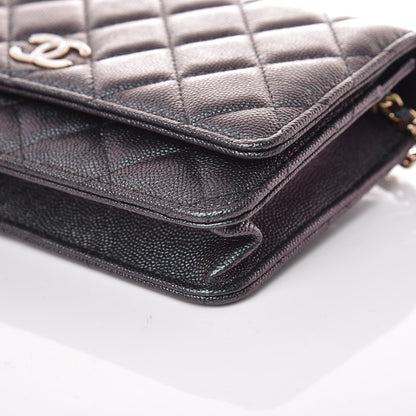 Chanel Iridescent Caviar Quilted Wallet On Chain WOC Black 11 of 12