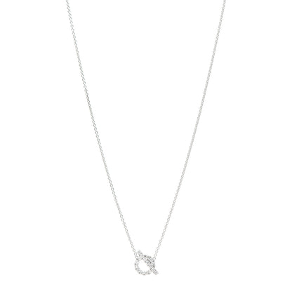 Hermes 18K White Gold Diamond Finesse Pendant Necklace 1 of 6