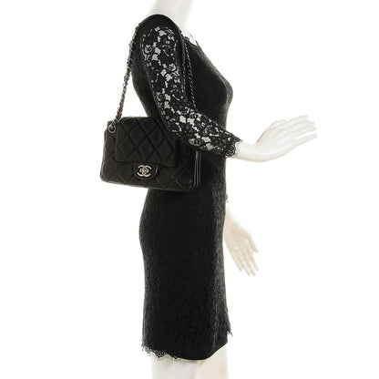 Chanel Lambskin Quilted Medium 3 Accordion Flap Black 2 of 9