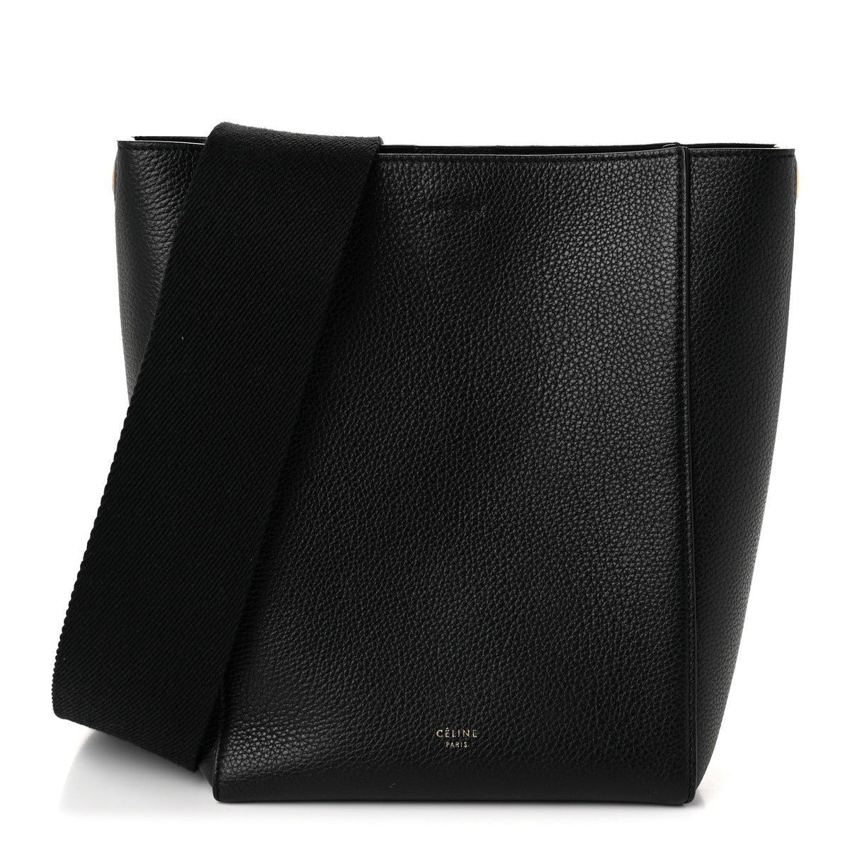Soft Grained Calfskin Small Sangle Bucket Bag Black