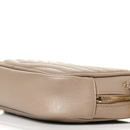 Saint Laurent Grain De Poudre Matelasse Monogram Mini Lou Camera Bag Dark Beige 9 of 10