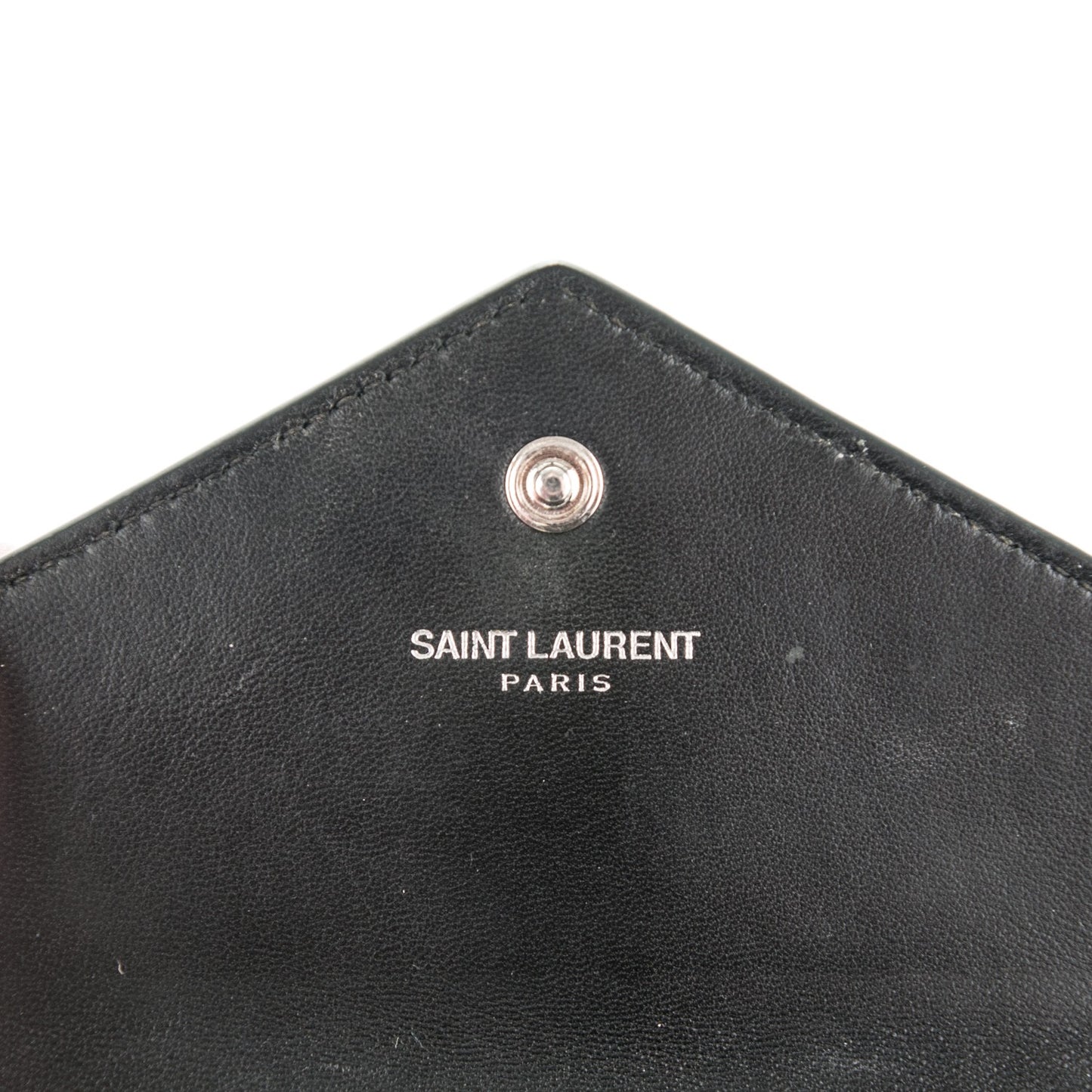Calfskin Crocodile Embossed Small Monogram Envelope Wallet Black