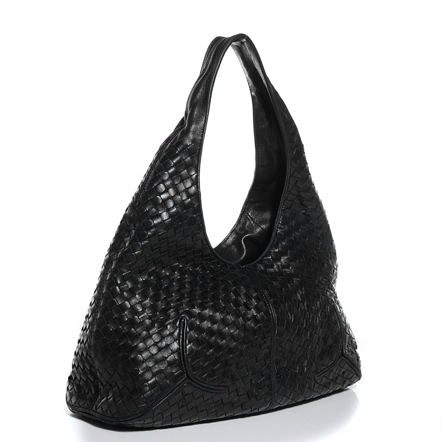 Nappa Intrecciato Ball Hobo Nero Black