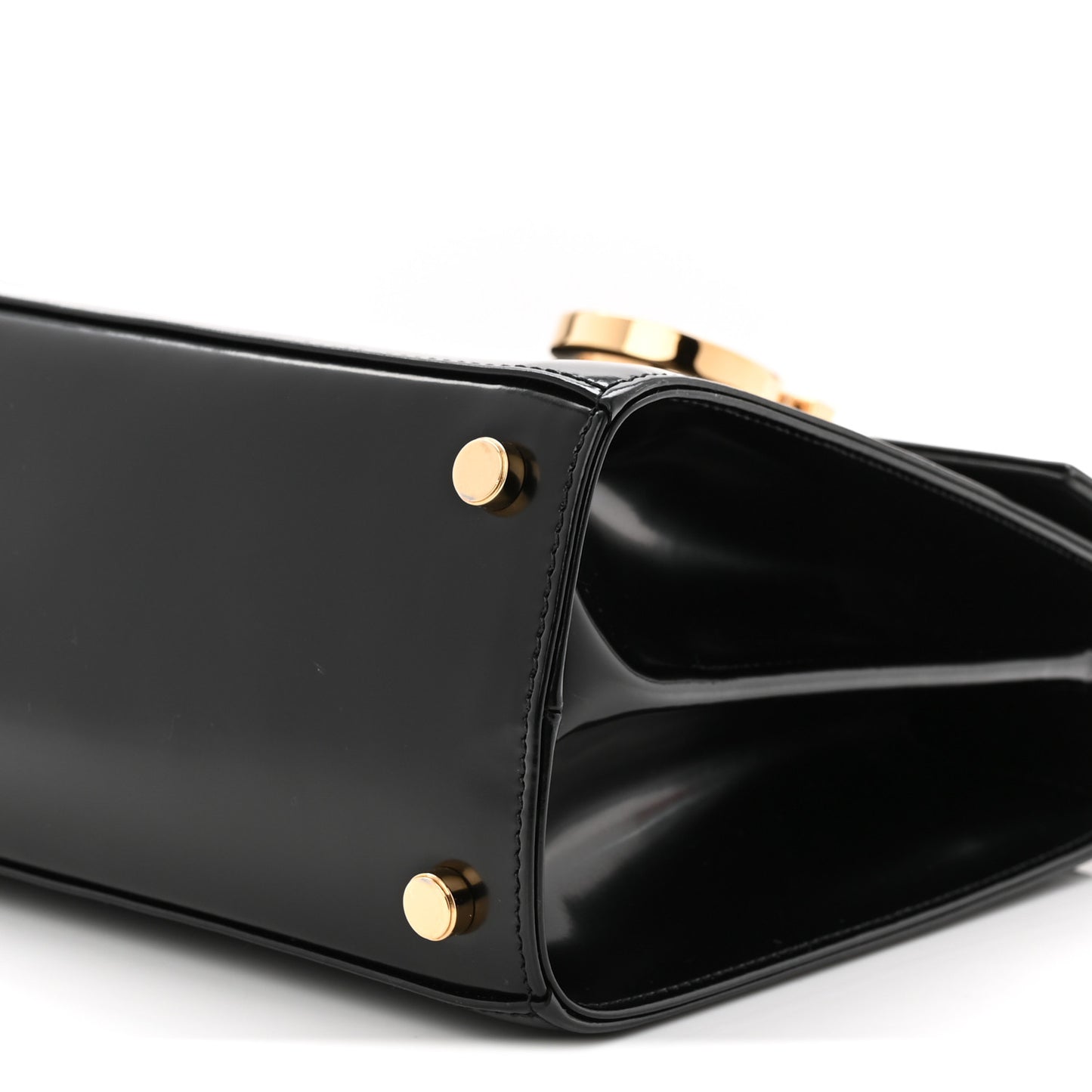 Brushed Off Calfskin Small Iconic Top Handle Black