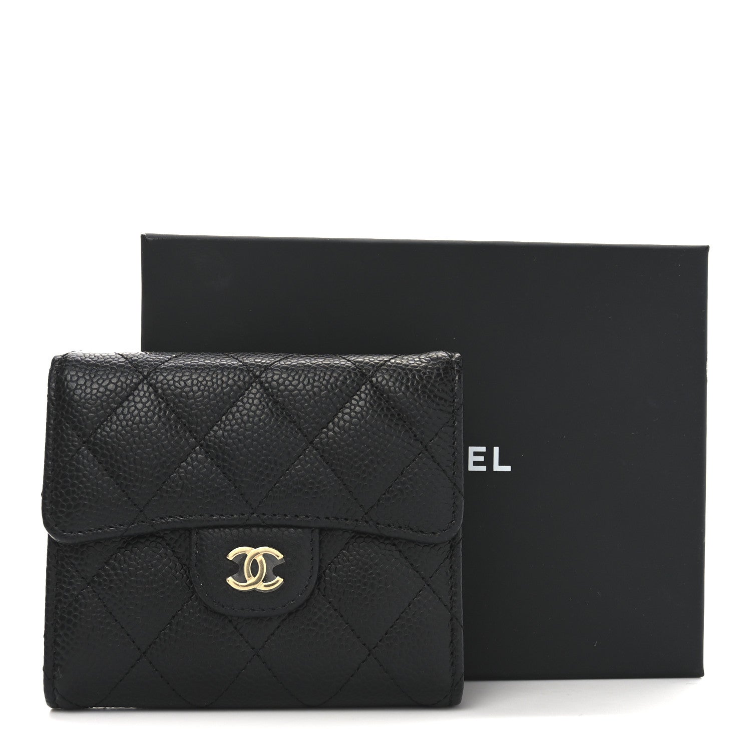 Chanel Caviar Quilted Compact Flap Wallet Black 9 of 9