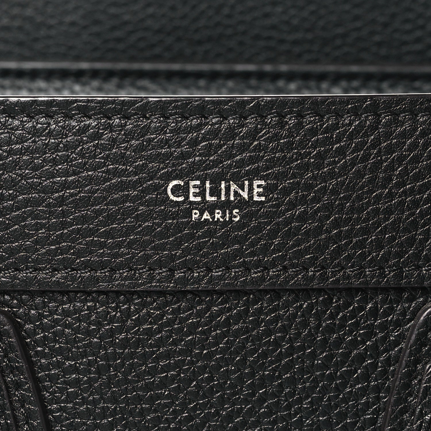 Celine Drummed Calfskin Nano Luggage Black 6 of 10