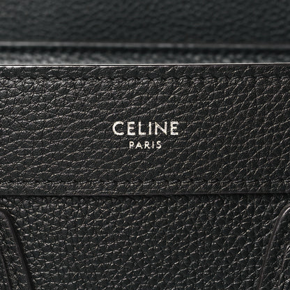 Celine Drummed Calfskin Nano Luggage Black 6 of 10